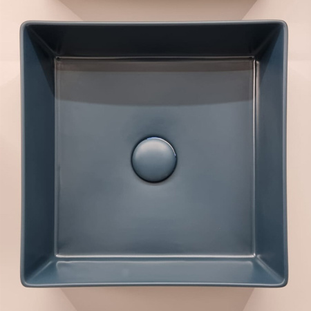 Artceram SCALINO Раковина накладная 38х38 см, без отв под смеситель, без слив перелива, цвет petrolio (не производится) 