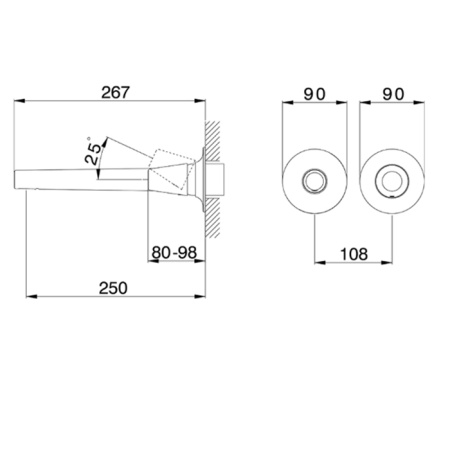 CISAL Внутренняя часть однорычажного смесителя из стены для раковины (аналогична ZA00245004!)  (спеццена с нашего склада!) 