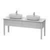 Duravit Luv База напольная для двух раковин 743x1788x570, 2 выдв.ящика, цвет скандинавско белый шелковисто-матовый