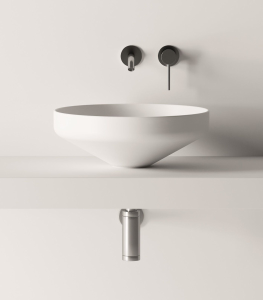 Alice Equilibrium, накладная круглая раковина Ø42х15h см, цвет белый глянцевый 