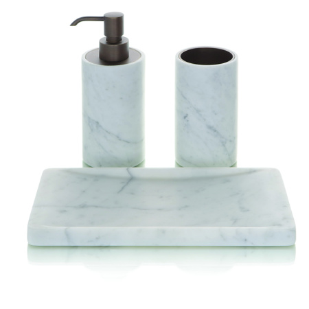 Bertocci Carrarino Лоток плоский настольный 24х2х12 см, цвет белый мрамор 