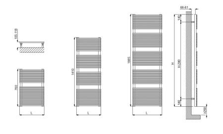 Cordivari Elen18 Electric, полотенцесушитель электрический 1410/500, цвет хром 