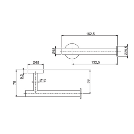 Fima Carlo Frattini Spillo Steel Держатель для т/б., подвесной, цвет: нержавеюшая сталь 
