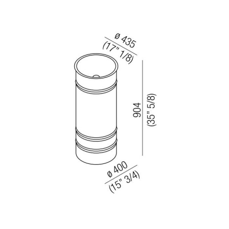 Agape Vieques Раковина напольная d43.5x90.4 см, круглая, без отв., выпуск в стену, цвет: белый 