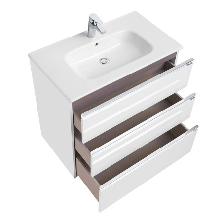 Roca THE GAP Тумба подвесная/напольная 785x453x741 мм. для раковины 800 мм, с 3 ящиками, без ножек, белый глянец (для 7.3279.9.C00.0 и 7.3279.A.400.0) 