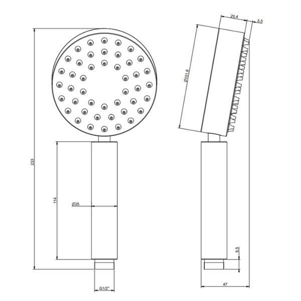 GESSI 316 Душевая лейка с легкой очисткой, цвет: Steel Br 