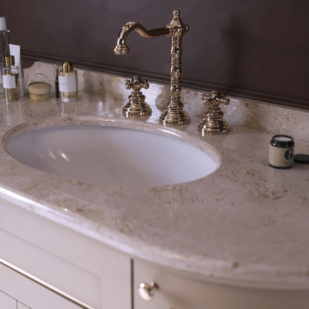 TW York Cтолешница с 3 отв. для смесителя, 130*58,5*h2/8см, для базы YOR4130, мрамор: Diano (отверстие под раков. Simas S53) 