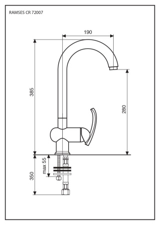 Emmevi Ramses, кухонный смеситель с поворотным изливом, цвет хром 