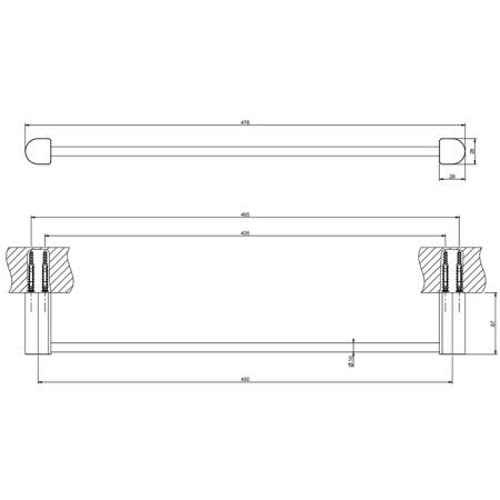 GESSI Rilievo Полотенцедержатель, 45 см, цвет: хром 