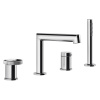 Gessi Anello Смеситель для ванны на 4 отверстия: излив, девиатор, шланг, лейка, цвет: хром