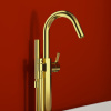 Ideal Standard Joy Смеситель для ванны, напольный, с ручным душем, цвет: PVD Brushed Gold 