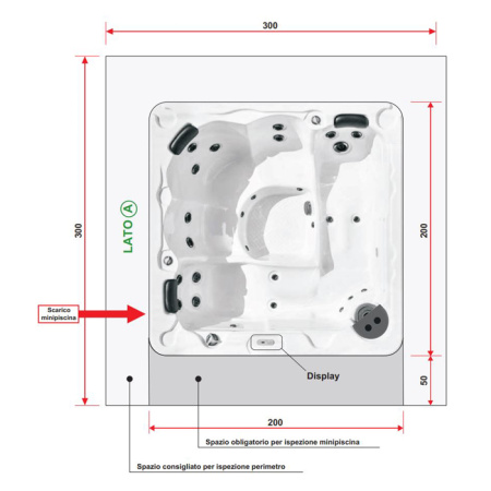 Treesse Naxos Минибассейн 200x200x78 см отдельностящ,,гидромассаж с цифровой системой и сист. автом. циркуляции.(с термокрышкой) (СПЕЦЦЕНА со склада!) 