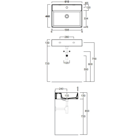 SIMAS AGILE Раковина подвесная/накладная 61х46 см, c переливом (гофра), без сифона,  без отв под смеситель, ,цвет белый 