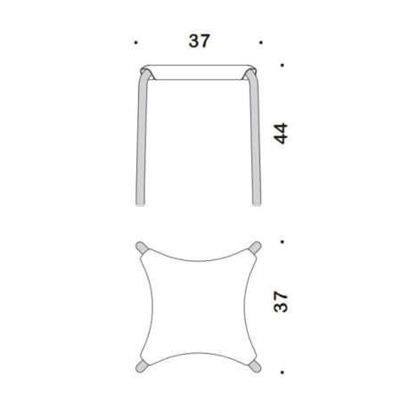 Colombo Complementi Табурет, ножки-аллюминий серый, сиденье-пластик, цвет: белый 