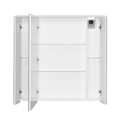 Roca RONDA Зеркальный шкаф 800x145x780 мм, с LED-подсветкой, сверху, розеткой и выключателем-кнопкой с диммером, белый матовый (ZRU9303009) 