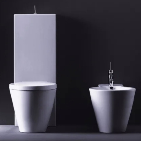 Duravit  Биде напольное приставное, 640х410 мм, с 1 отв под смеситель, цвет белый 