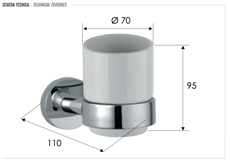 Стакан Remer Guest GS15BO, белый матовый 