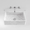 Agape Carrara Раковина подвесная 63х40х16 см, прямоугольная с доп. креплением, без отв., мрамор Carrara, цвет: белый