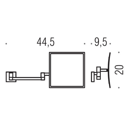 Colombo Complementi Зеркало косметическо, подвесное, 20х20см, х3, цвет: хром 