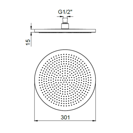Almar VELVET Верхний душ 300х300мм, цвет черный металл брашированный PVD 