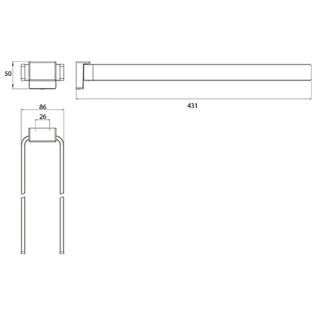 Emco Cue Полотенцедержатель двойной 431 мм , хром 