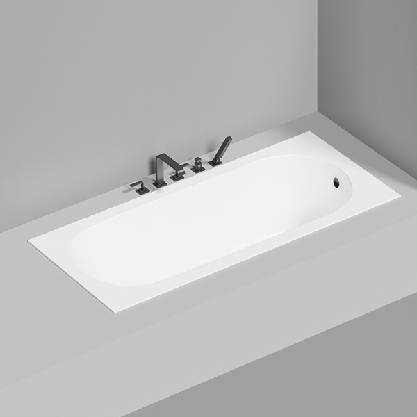 LOFO by Salini Встраиваемая ванна 1800х800хh610мм, овал чаша, мат-л: Solid Surface, без слива-перел, в комп. ножки, цвет: бел матов (С нашего склада!) 