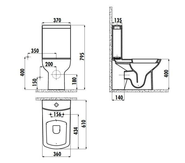 CREAVIT LARA Бачок LR410.00000 