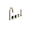 Fantini Venezia Смеситель на борт ванны, 5 отв., с ручн душем, излив 175мм, цвет: Matt British Gold PVD