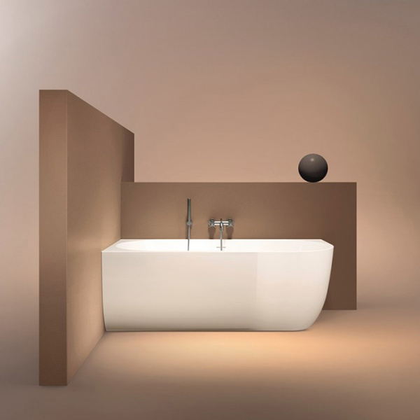 Gruppo Treesse Cora Ванна 170x75x60h см акриловая пристенная в левый угол, белая матовая 