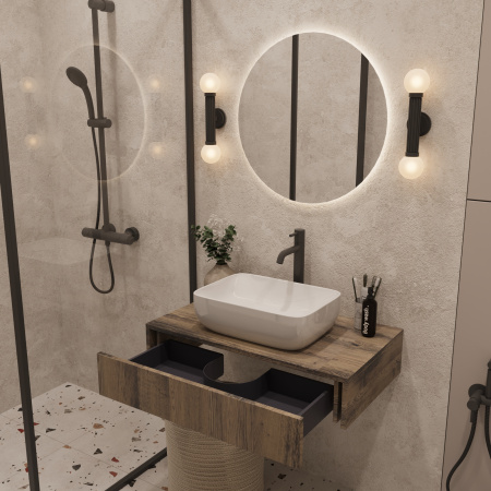 Тумба под раковину/столешницу Токио премиум, Аттик 80, 1 вырез 