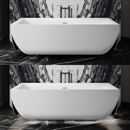 Salini ARIA  Ванна отдельностоящая 1900x900x600 мм,донный клапан Click-Clac , сифон,  слив-перелив, мат-л: S-Stone, матовый, белый. Фурнитура: белая. 