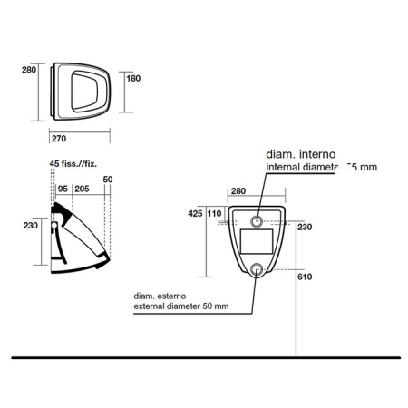 Kerasan Comunita Писсуар подвесной в комплекте с сифоном и крепежом, цвет белый 