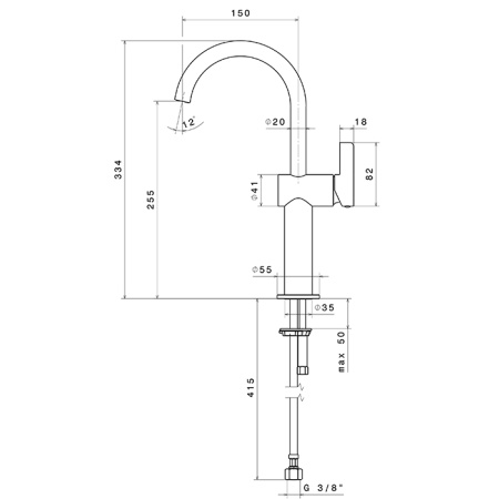 Newform Blink Chic Смеситель для раковины на 1 отв, излив 150мм, цвет: хром 