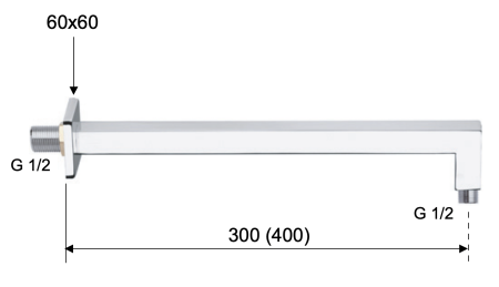 Кронштейн для верхнего душа 40 см Remer 348S40 