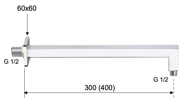 Кронштейн для верхнего душа 40 см Remer 348S40 