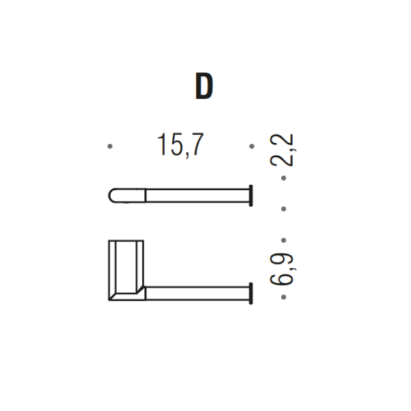 Colombo Mini Держатель т/б правый , цвет: хром 
