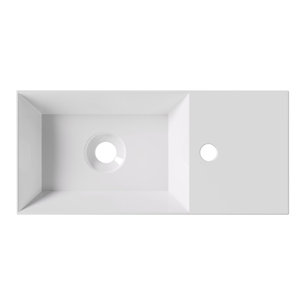 Alice Spy Раковина 55x25хВ11, накладная/подвесная, с отверстием под смеситель, белый глянцевый 