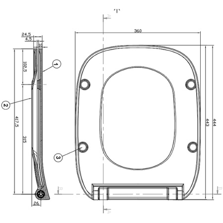 Roca DEBBA SQUARE Сиденье с крышкой для унитаза тонкое с механизмом "мягкое закрывание", белый (78019D2003) 