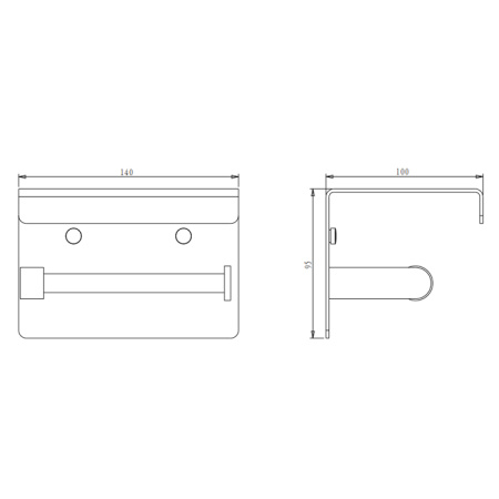 NEMO NM-C01055BGM Держатель туалетной бумаги с полкой, BRUSH GUN METAL 