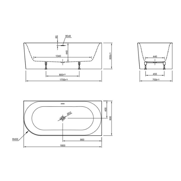 KNIEF Fresh Left Ванна в правый угол, 180х80х60см, с щелев. переливом, сливной клапан белый глянцевый, ванна цвет белый глянцевый 