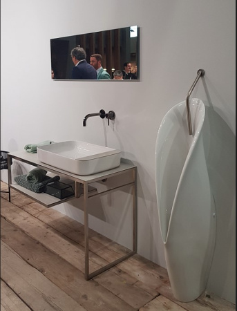 Kerasan Artwork Писсуар наполный "GROOVE", с креплением и сифоном, цвет белый 