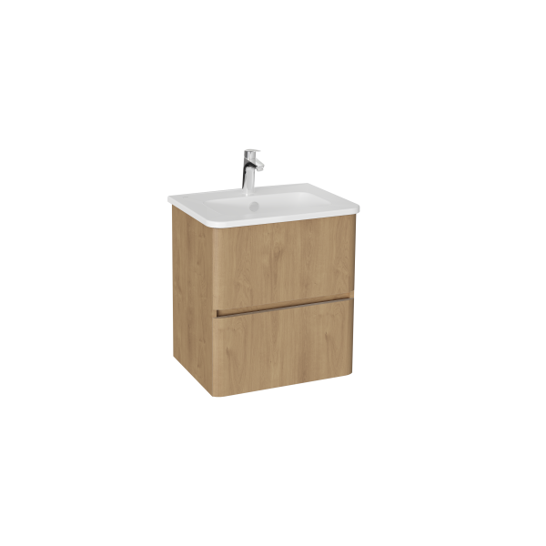 Тумба с раковиной для ванной VitrA Mia Plus Round 60 см золотой дуб ДСП 