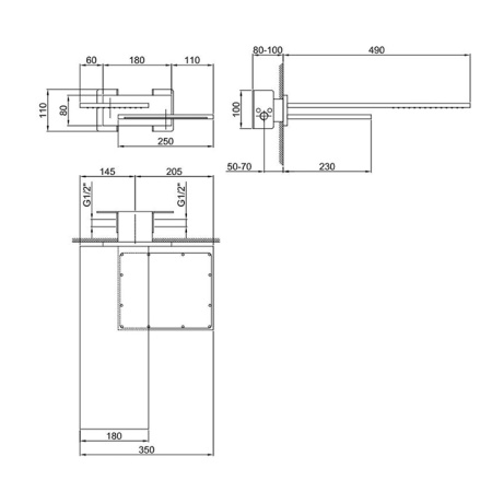 Fantini Venezia Двойной верхний душ, латунь, настенный, цвет: Matt Gun Metal PVD 