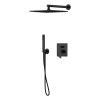 GATTONI SOFFIO Душевой комплект с встраиваемым смесителем, верхн душ 250х250 мм, настен держ с подводом воды, ручн душ, шланг 1500 мм, цвет черный мат