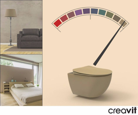 CREAVIT FREE Унитаз подвесной безободковый с биде CAPPUCINO FE322.F0000 