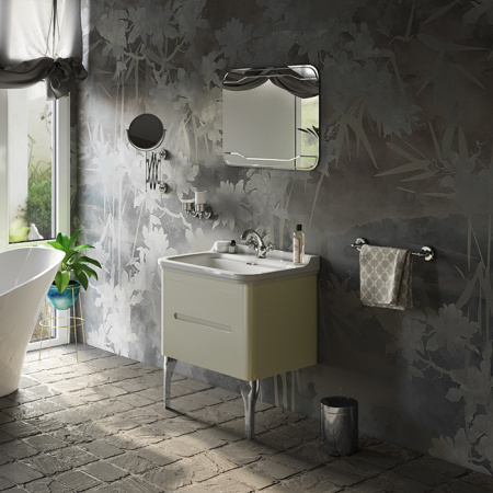 Kerasan Waldorf Раковина керамическая 80х55см, c 1 отверстием под смеситель, белая, цвет заглушки - хром 