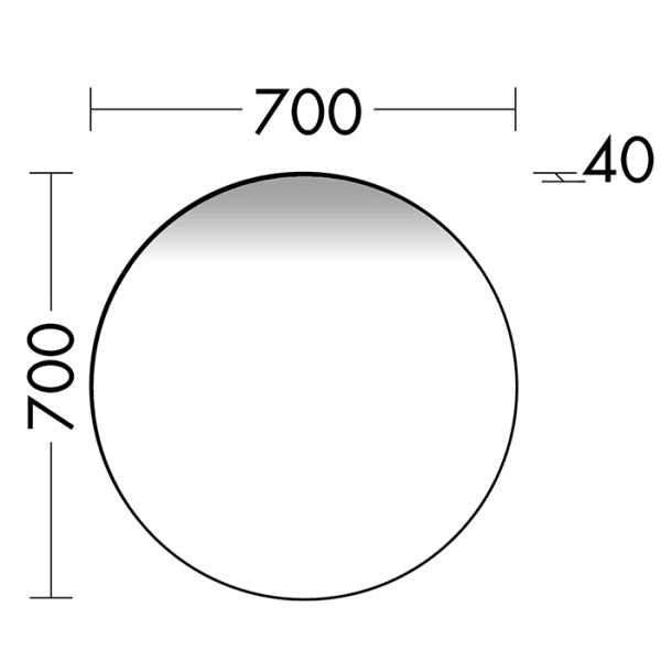 Burgbad COCO Зеркало круглое с подсветкой 700х700мм, управл темпер, 1 выкл снизу, корпус цвет алюминий 