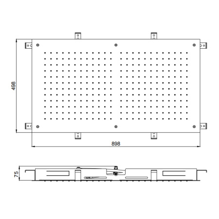 Almar Встраиваемый верхний душ 900х500 мм, 1 тип струи, цвет белый матовый 