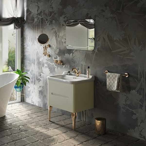 Kerasan Waldorf Раковина керамическая 80х55см, c 1 отверстием под смеситель, белая, цвет заглушки - хром 