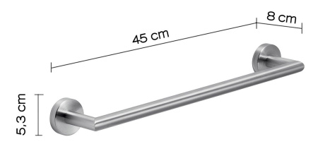 Gedy Project, полотенцедержатель, длина 45 см, цвет зачищенный хром 